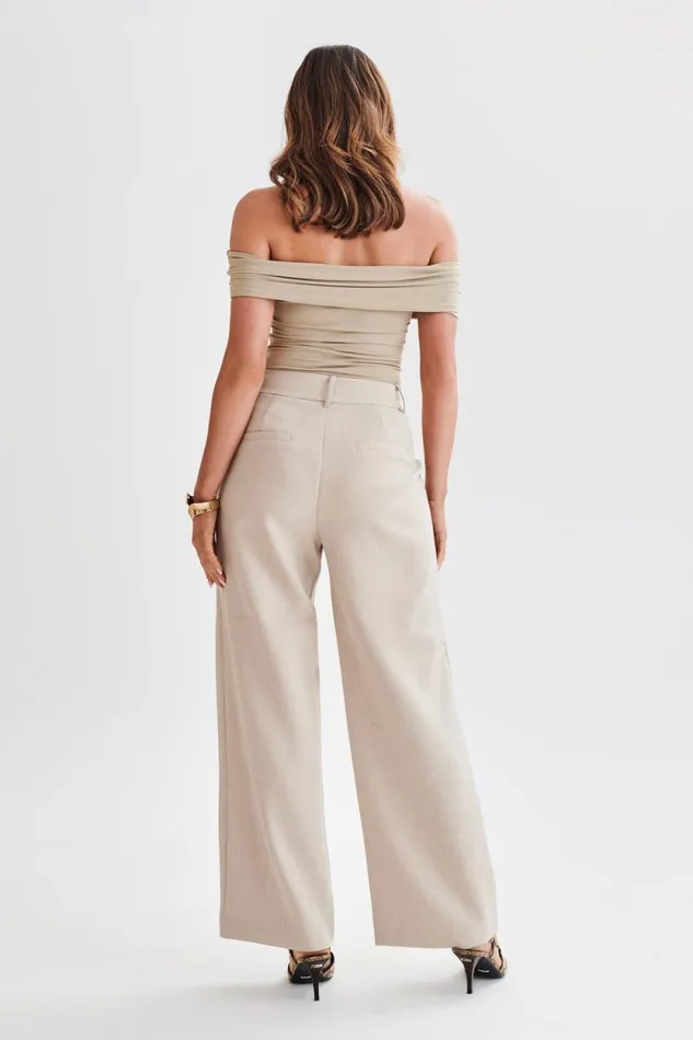 Women Meshki Tops Meena Recycled Nylon Off Shoulder Top 8211 Taupe