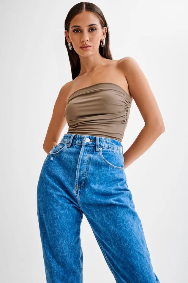 Women Meshki Tops Romina Recycled Nylon Ruched Bodysuit 8211 Coco