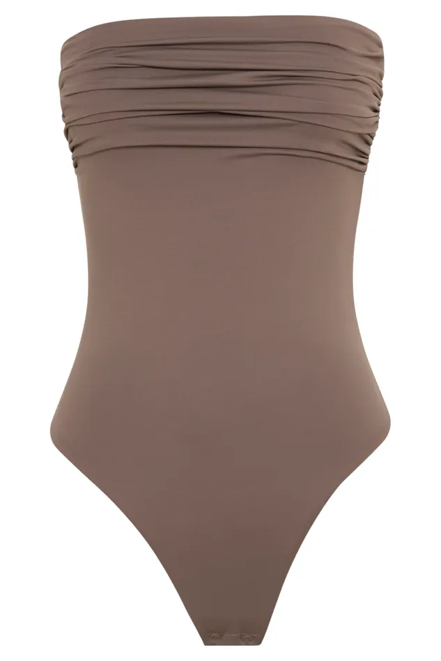 Women Meshki Tops Romina Recycled Nylon Ruched Bodysuit 8211 Coco