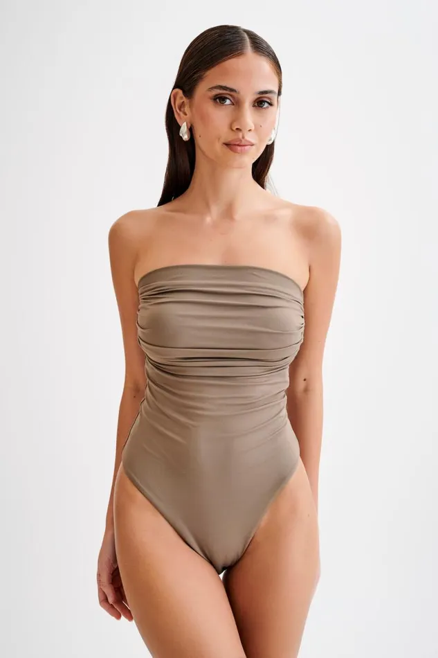 Women Meshki Tops Romina Recycled Nylon Ruched Bodysuit 8211 Coco