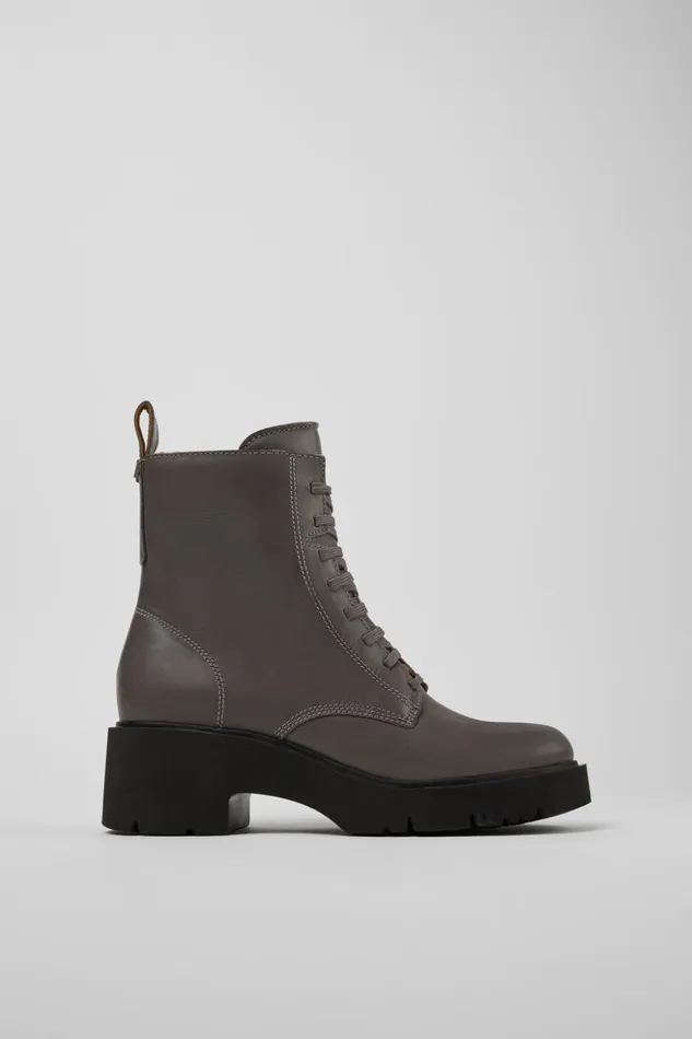 Women Milah Gray Laceup Boots Camper Ankle Boots Women Milah Gray Laceup Boots Camper Ankle Boots