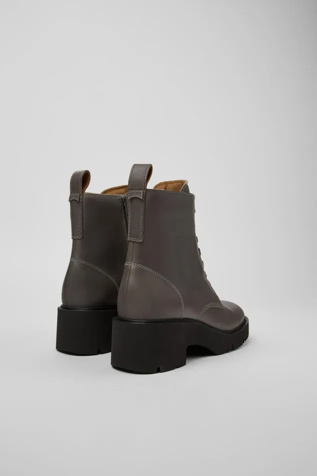 Women Milah Gray Laceup Boots Camper Ankle Boots Women Milah Gray Laceup Boots Camper Ankle Boots