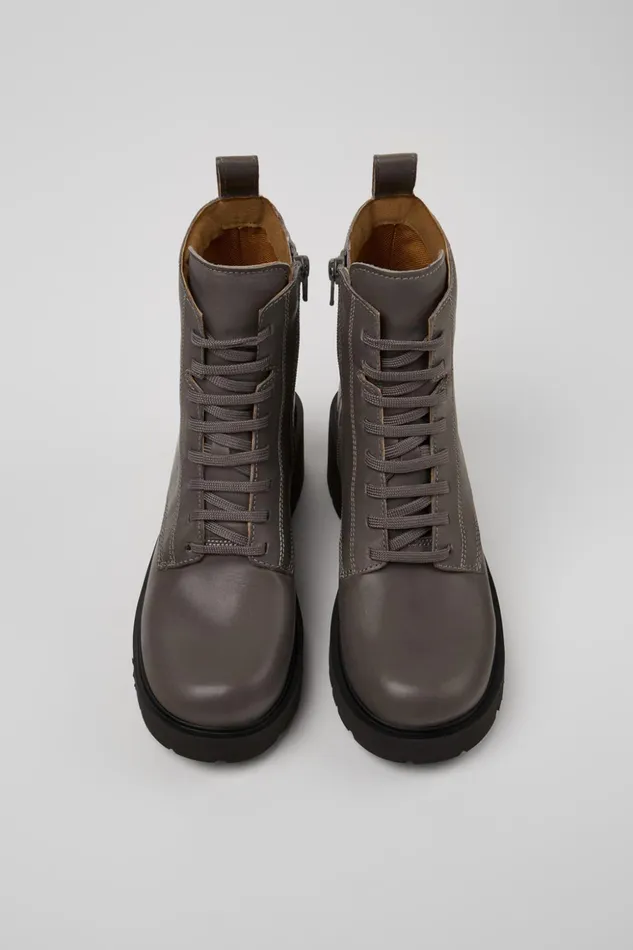 Women Milah Gray Laceup Boots Camper Ankle Boots Women Milah Gray Laceup Boots Camper Ankle Boots