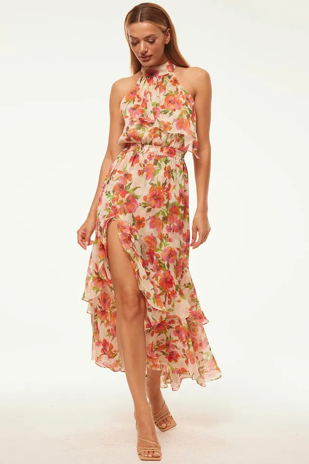 Women MISA Los Angeles Dresses ANEVA DRESS Palmarei Blooms Chiffon