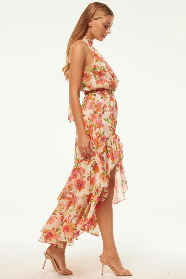 Women MISA Los Angeles Dresses ANEVA DRESS Palmarei Blooms Chiffon