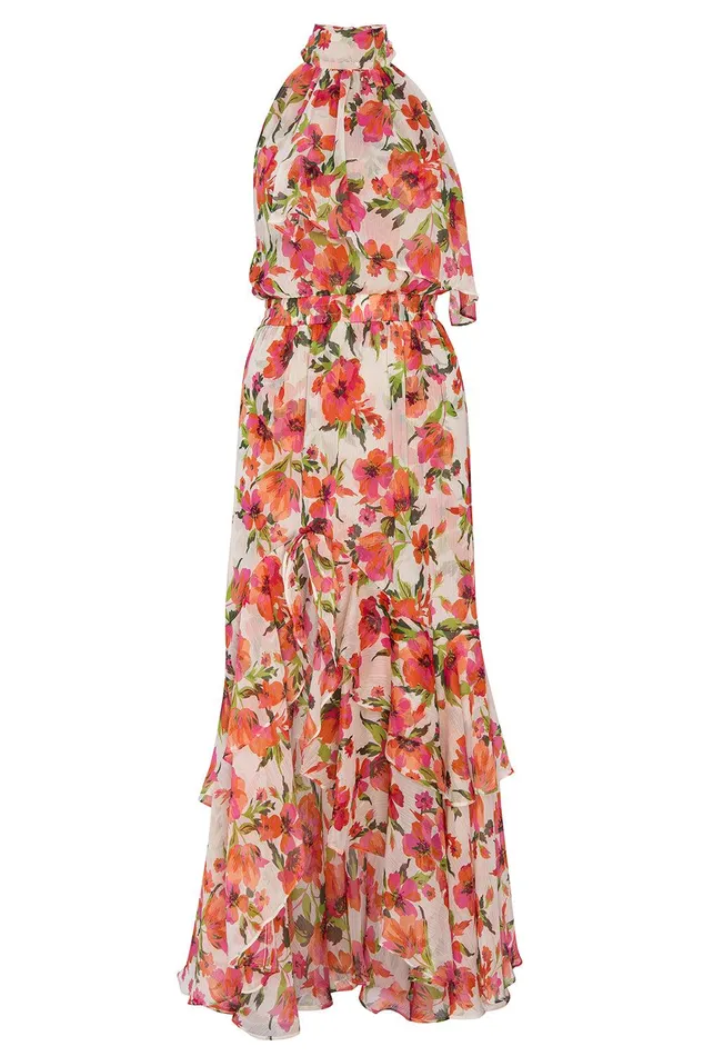 Women MISA Los Angeles Dresses ANEVA DRESS Palmarei Blooms Chiffon