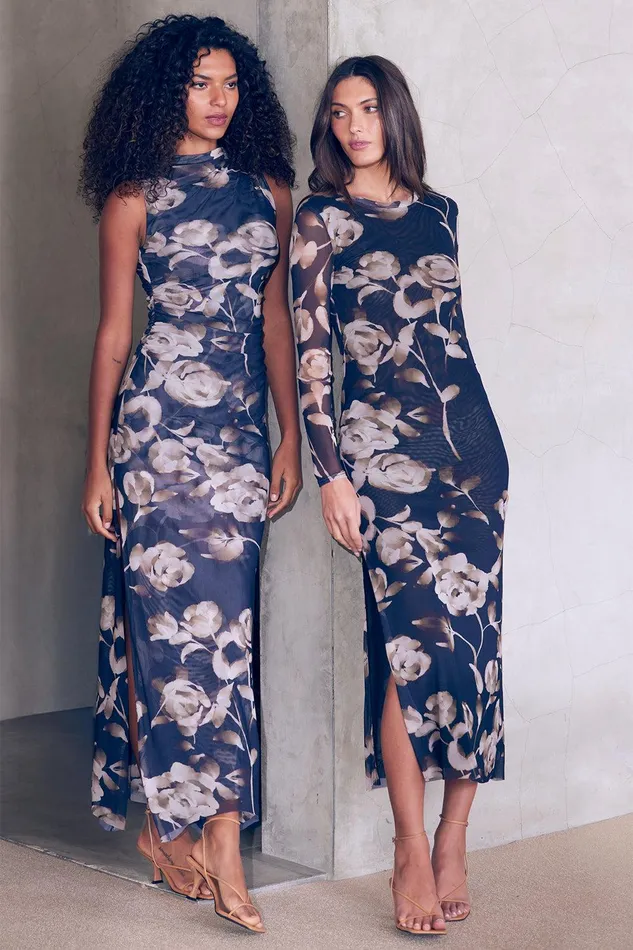 Women MISA Los Angeles Dresses ATHENA DRESS Faded Rose Mesh