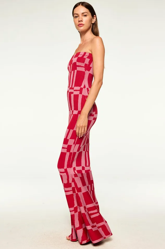 Women MISA Los Angeles Dresses CANDICE DRESS Pink and Red