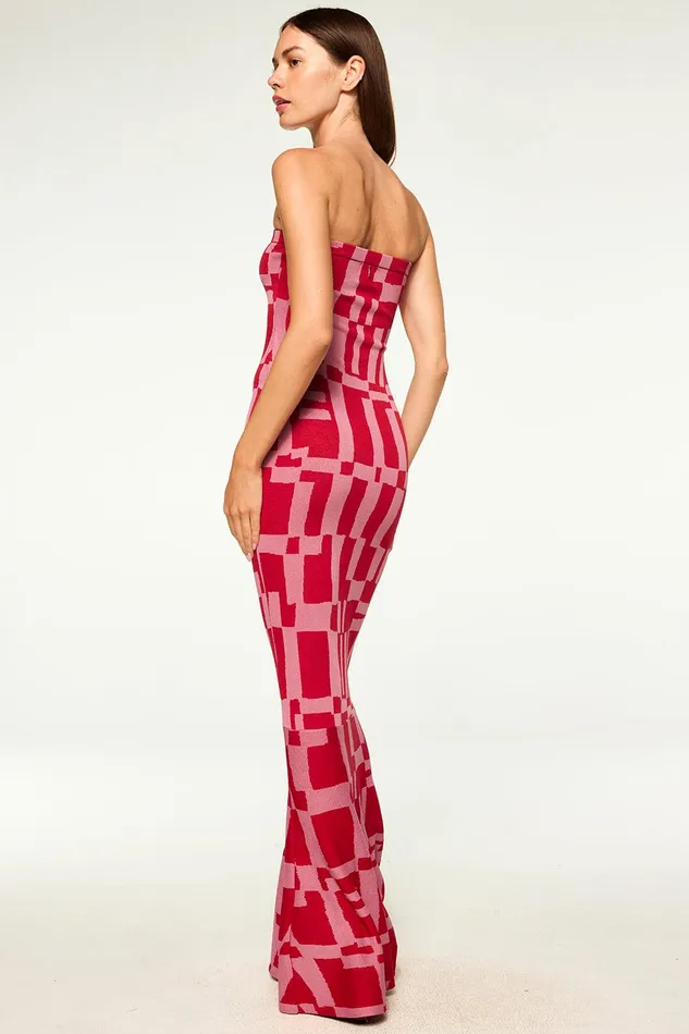 Women MISA Los Angeles Dresses CANDICE DRESS Pink and Red