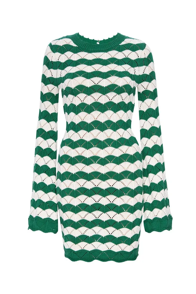Women MISA Los Angeles Dresses EVELIN DRESS Emerald Stripe