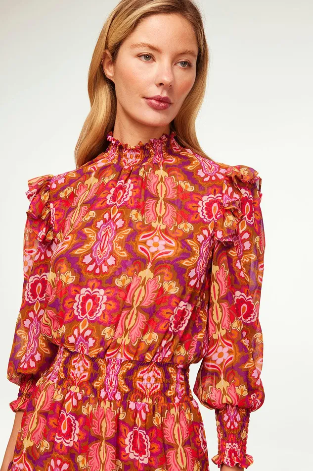 Women MISA Los Angeles Dresses GIANNA DRESS Chic Nostalgic Chiffon