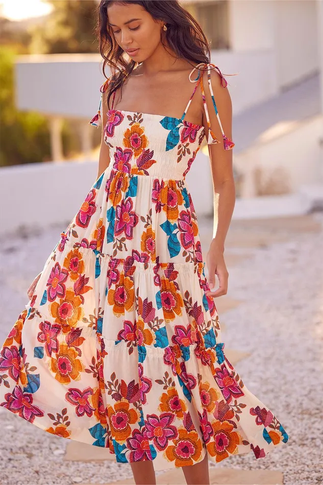 Women MISA Los Angeles Dresses KAMINA DRESS Flora Marbella