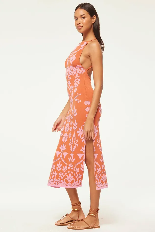 Women MISA Los Angeles Dresses MIRA DRESS Pink Flora Santiago