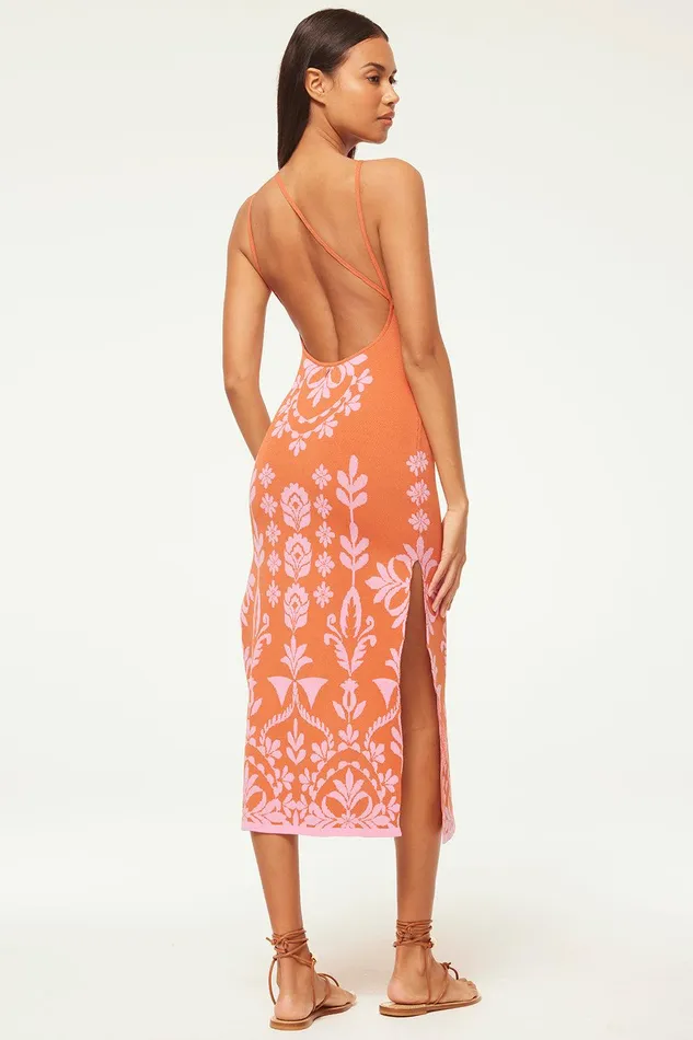 Women MISA Los Angeles Dresses MIRA DRESS Pink Flora Santiago