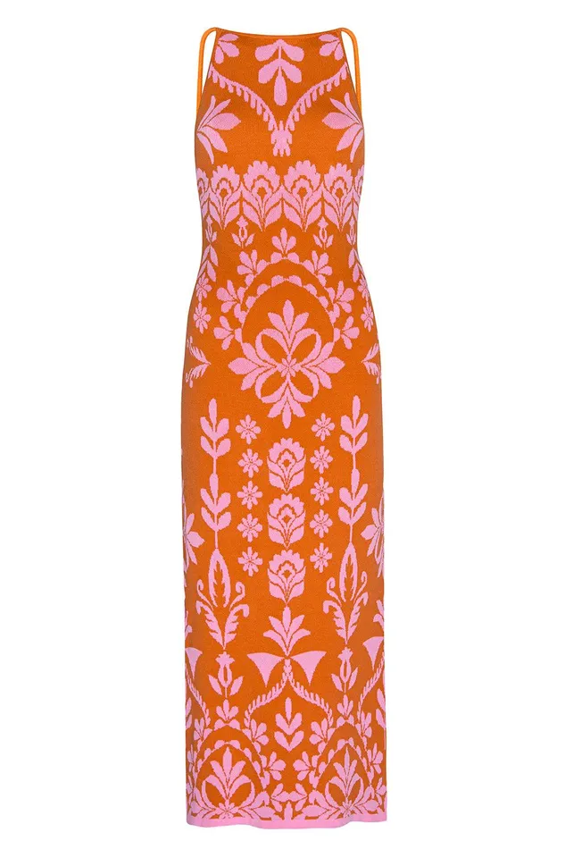 Women MISA Los Angeles Dresses MIRA DRESS Pink Flora Santiago