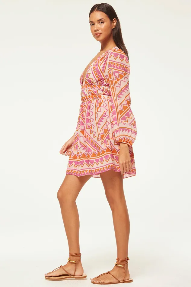 Women MISA Los Angeles Dresses RANA DRESS Aperol Geo
