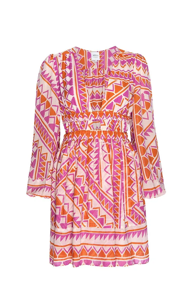 Women MISA Los Angeles Dresses RANA DRESS Aperol Geo