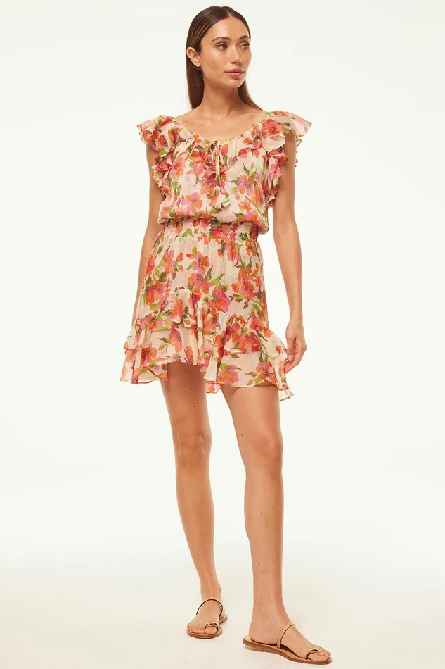 Women MISA Los Angeles Dresses SOLMAZ DRESS Palmarei Blooms Chiffon