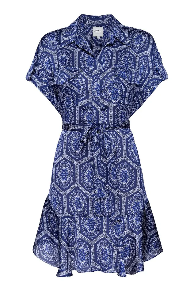 Women MISA Los Angeles Dresses VIENNA DRESS Lapis Tile