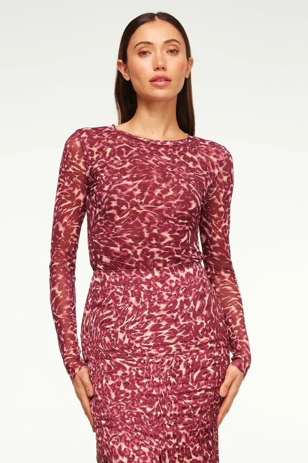 Women MISA Los Angeles Jersey and Mesh LULA TOP Angel Glow