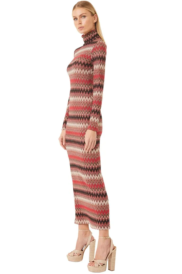 Women MISA Los Angeles Knits LIV DRESS Winter Chevron