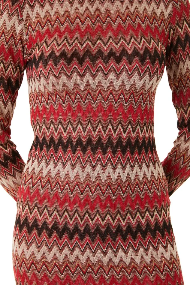 Women MISA Los Angeles Knits LIV DRESS Winter Chevron
