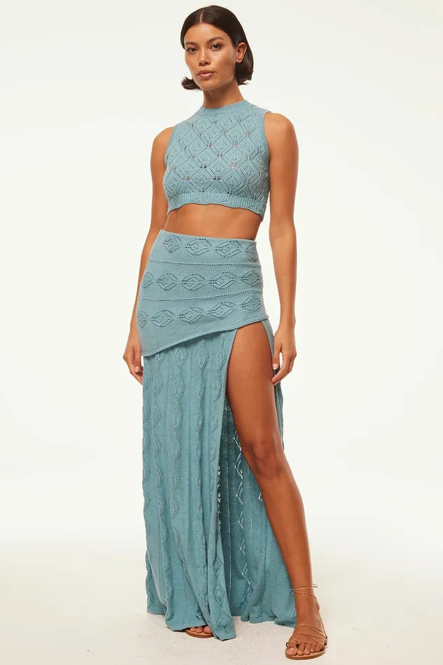 Women MISA Los Angeles Knits NADIM SKIRT Blue