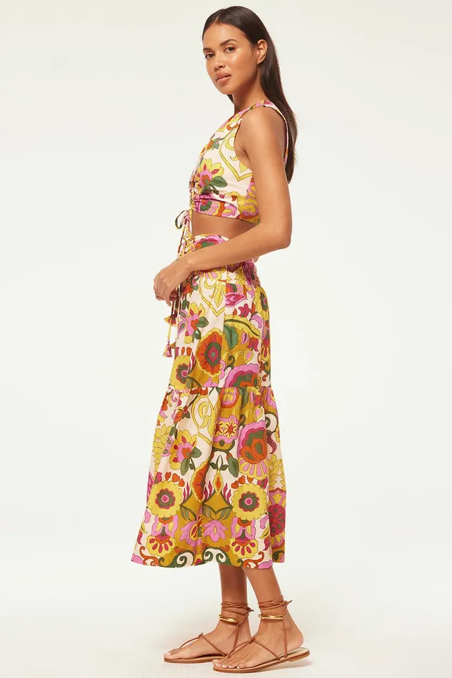 Women MISA Los Angeles Matching Sets ELLEN SKIRT Floral Corsica Multi