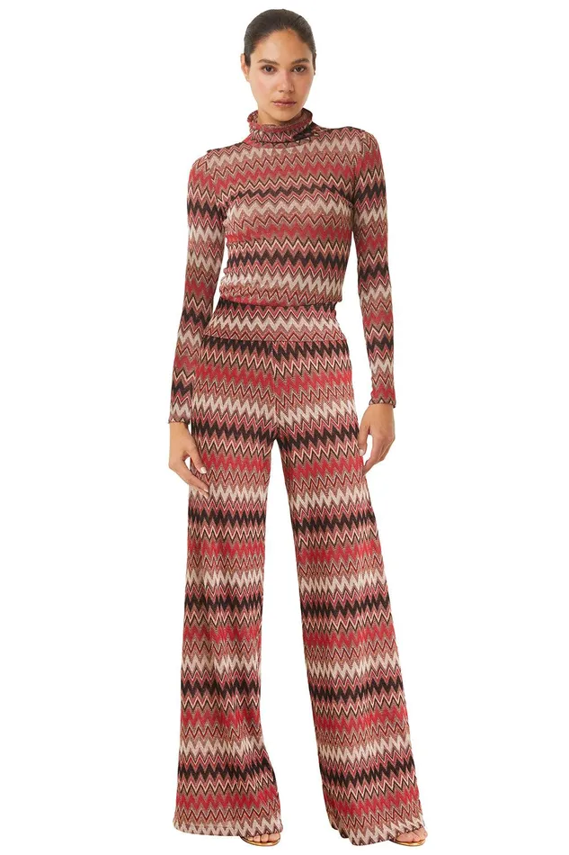 Women MISA Los Angeles Matching Sets ILANIT PANT Winter Chevron