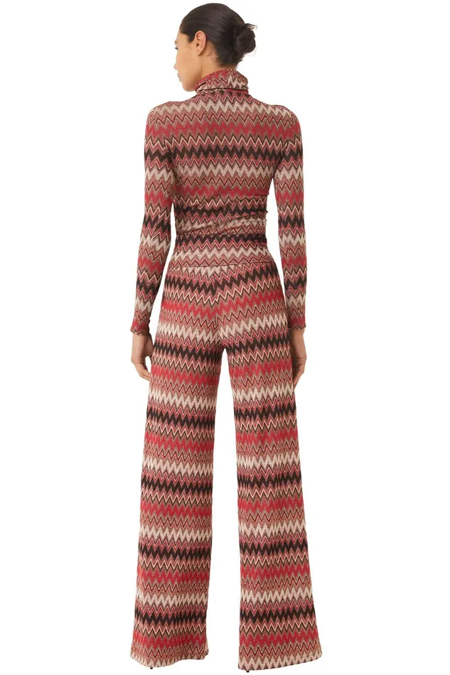 Women MISA Los Angeles Matching Sets ILANIT PANT Winter Chevron