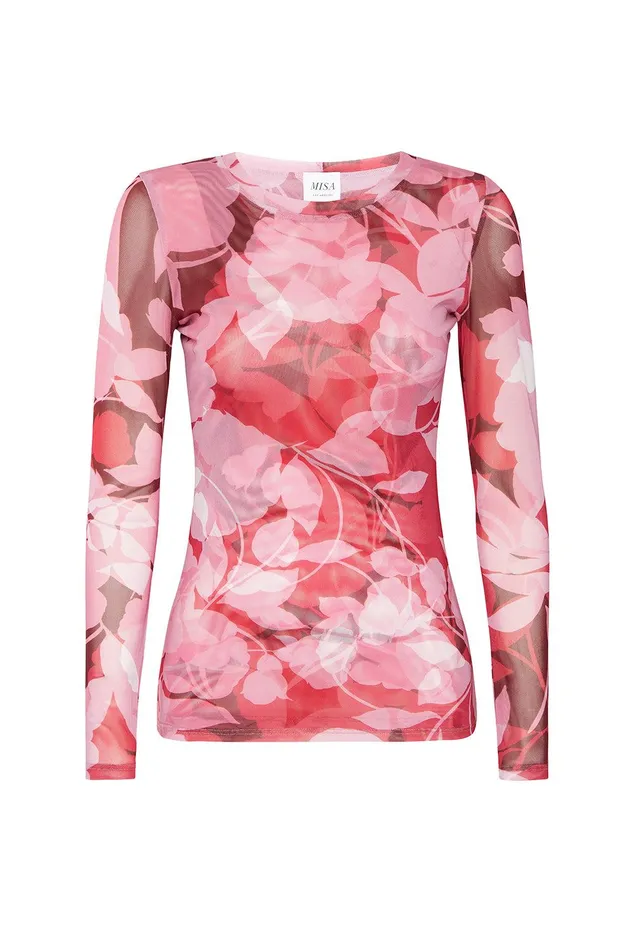 Women MISA Los Angeles Matching Sets LULA TOP Faded Rose Mesh