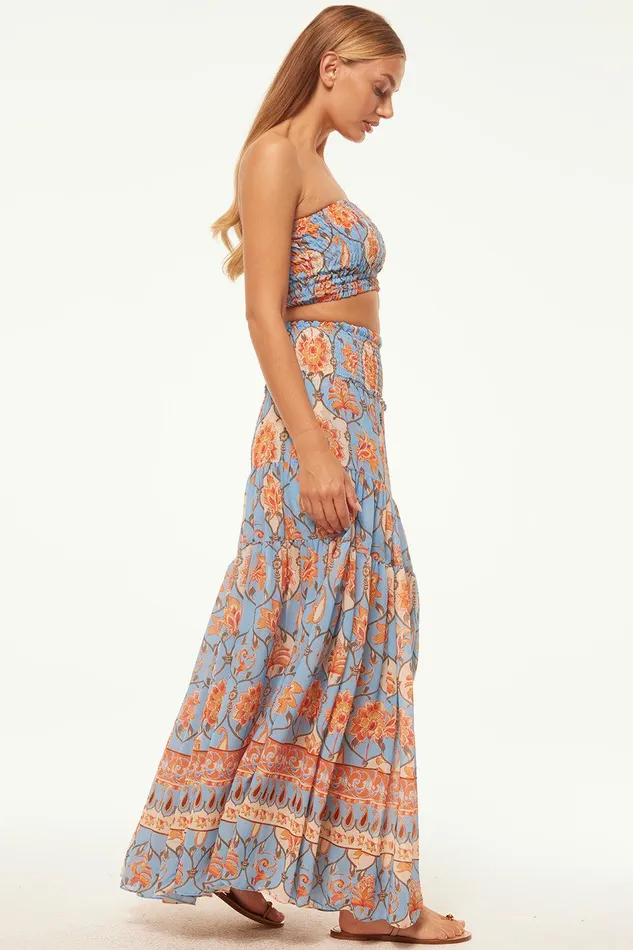Women MISA Los Angeles Matching Sets ROKSANA BANDEAU Caged Floral