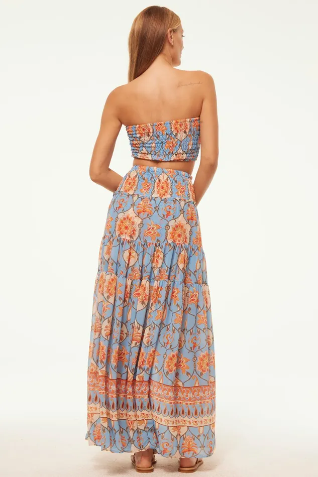 Women MISA Los Angeles Matching Sets ROKSANA BANDEAU Caged Floral