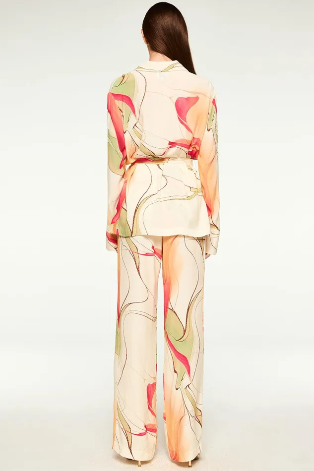 Women MISA Los Angeles Pants RITA PANT Divine Marble Crepe