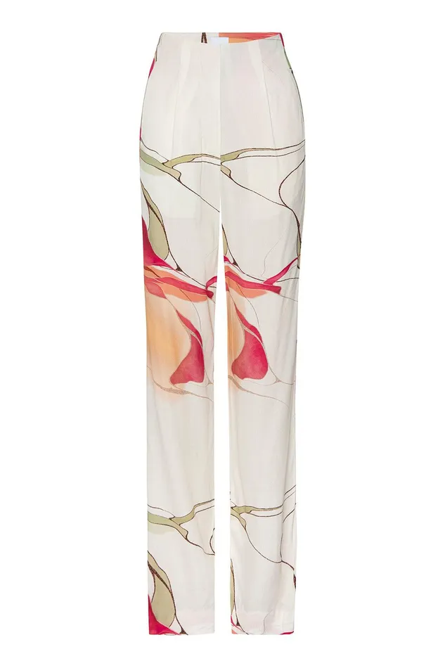 Women MISA Los Angeles Pants RITA PANT Divine Marble Crepe