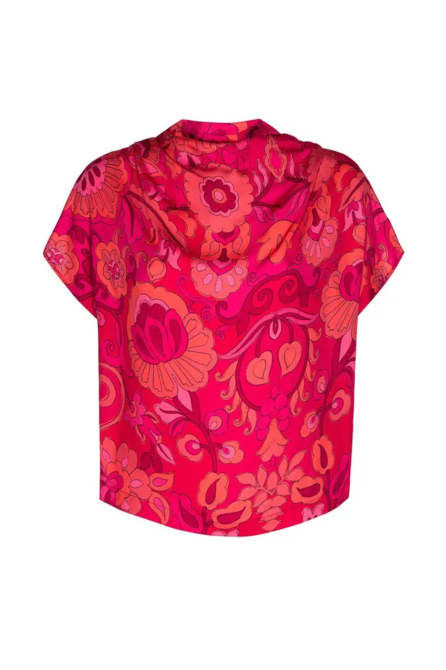 Women MISA Los Angeles Tops AISHA TOP Flora Corsica Fuchsia