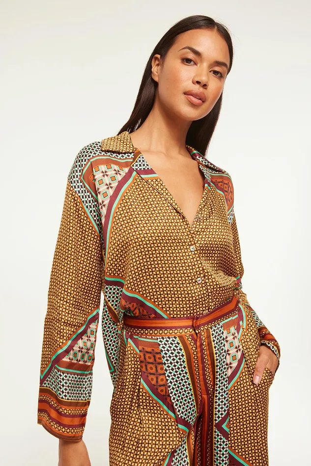 Women MISA Los Angeles Tops ISME TOP Positano Scarf