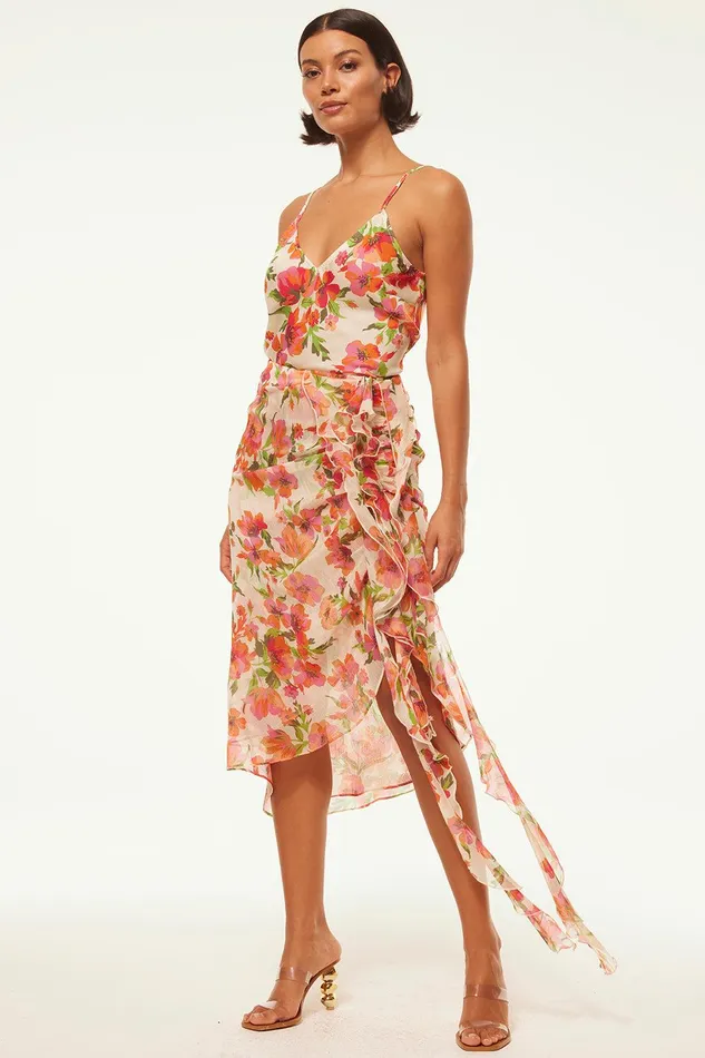 Women MISA Los Angeles Tops RENA TOP Palmarei Blooms Satin