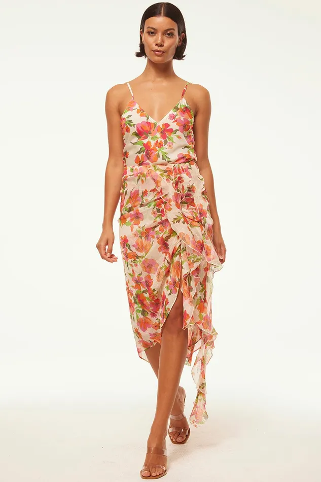 Women MISA Los Angeles Tops RENA TOP Palmarei Blooms Satin