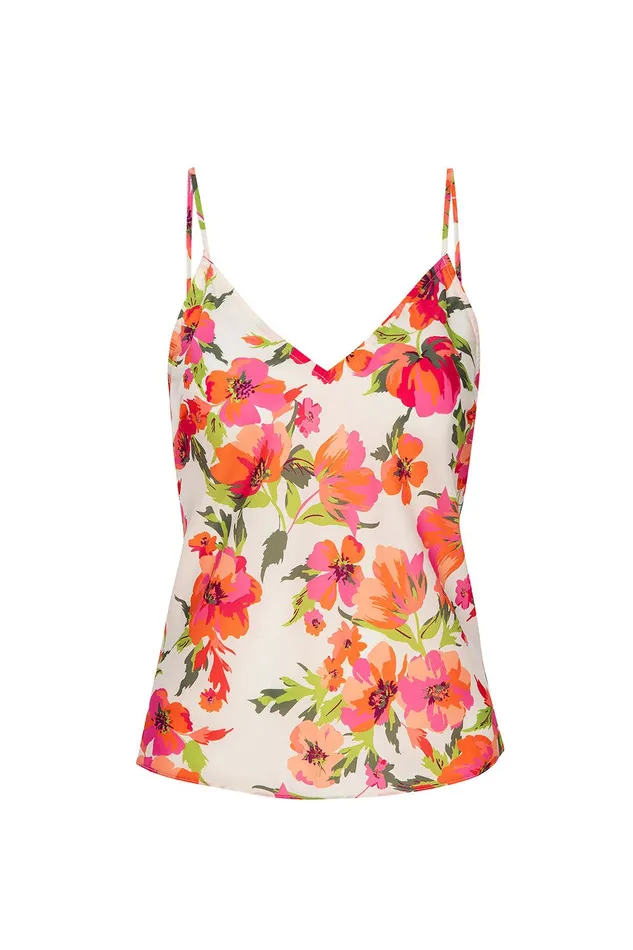 Women MISA Los Angeles Tops RENA TOP Palmarei Blooms Satin