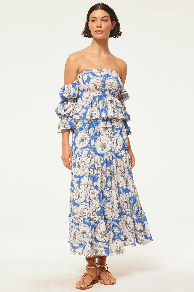 Women MISA Los Angeles Tops VIDA TOP Gardenia Crinkle