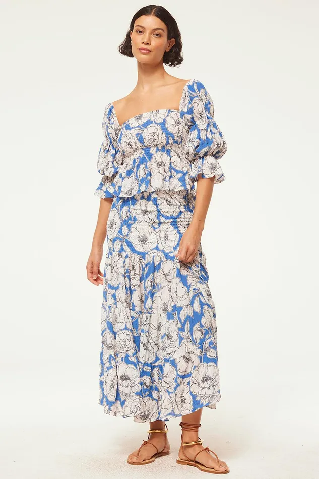 Women MISA Los Angeles Tops VIDA TOP Gardenia Crinkle