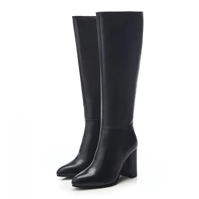 Women Moda In Pelle Knee High Boots Bsoleful BPepe Black Leather