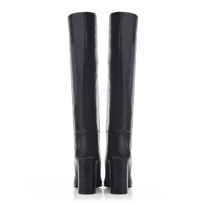 Women Moda In Pelle Knee High Boots Bsoleful BPepe Black Leather