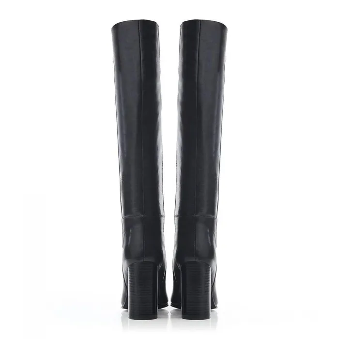 Women Moda In Pelle Knee High Boots Bsoleful BPepe Black Leather