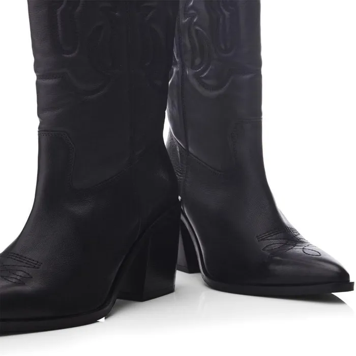 Women Moda In Pelle MidCalf Boots Leahannie Black Leather