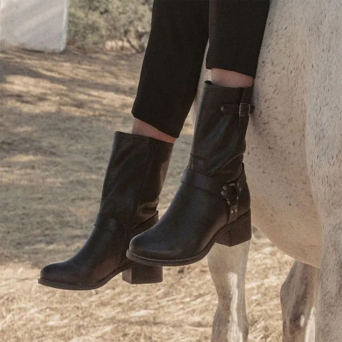 Women Moda In Pelle MidCalf Boots Ormie Black Leather