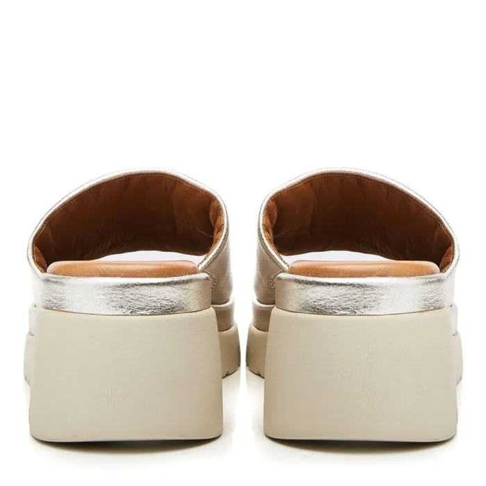 Women Moda In Pelle Slider Sandals Namya Silver Leather