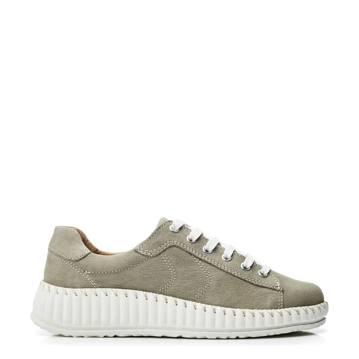 Women Moda In Pelle Wedge Trainers Shoon Sh Riyah Khaki Leather