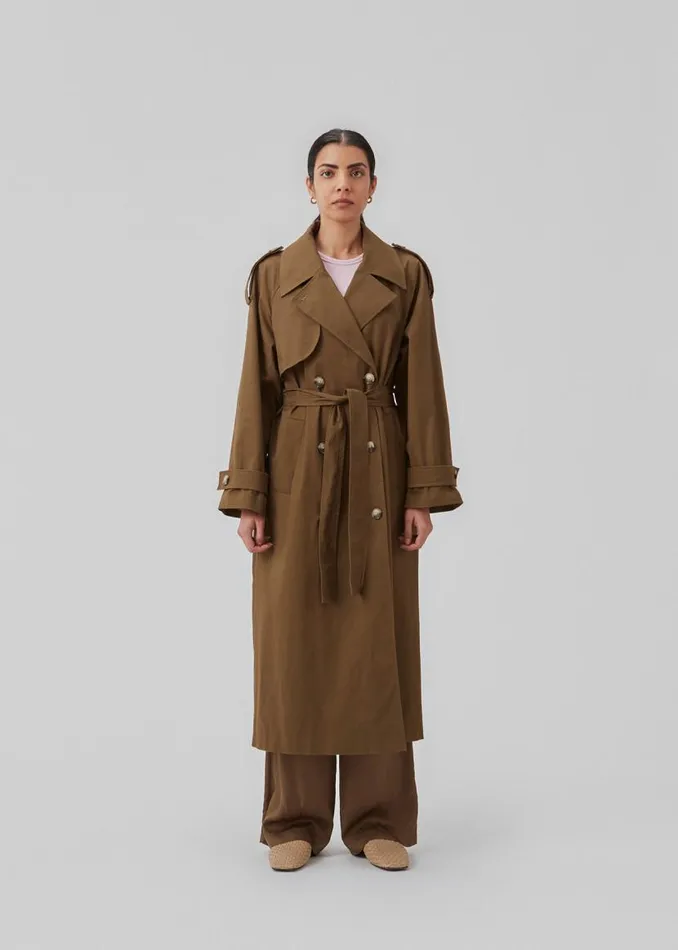 Women Modstrm Coats and Jackets BrodaMD Solid Coat Dark Forest
